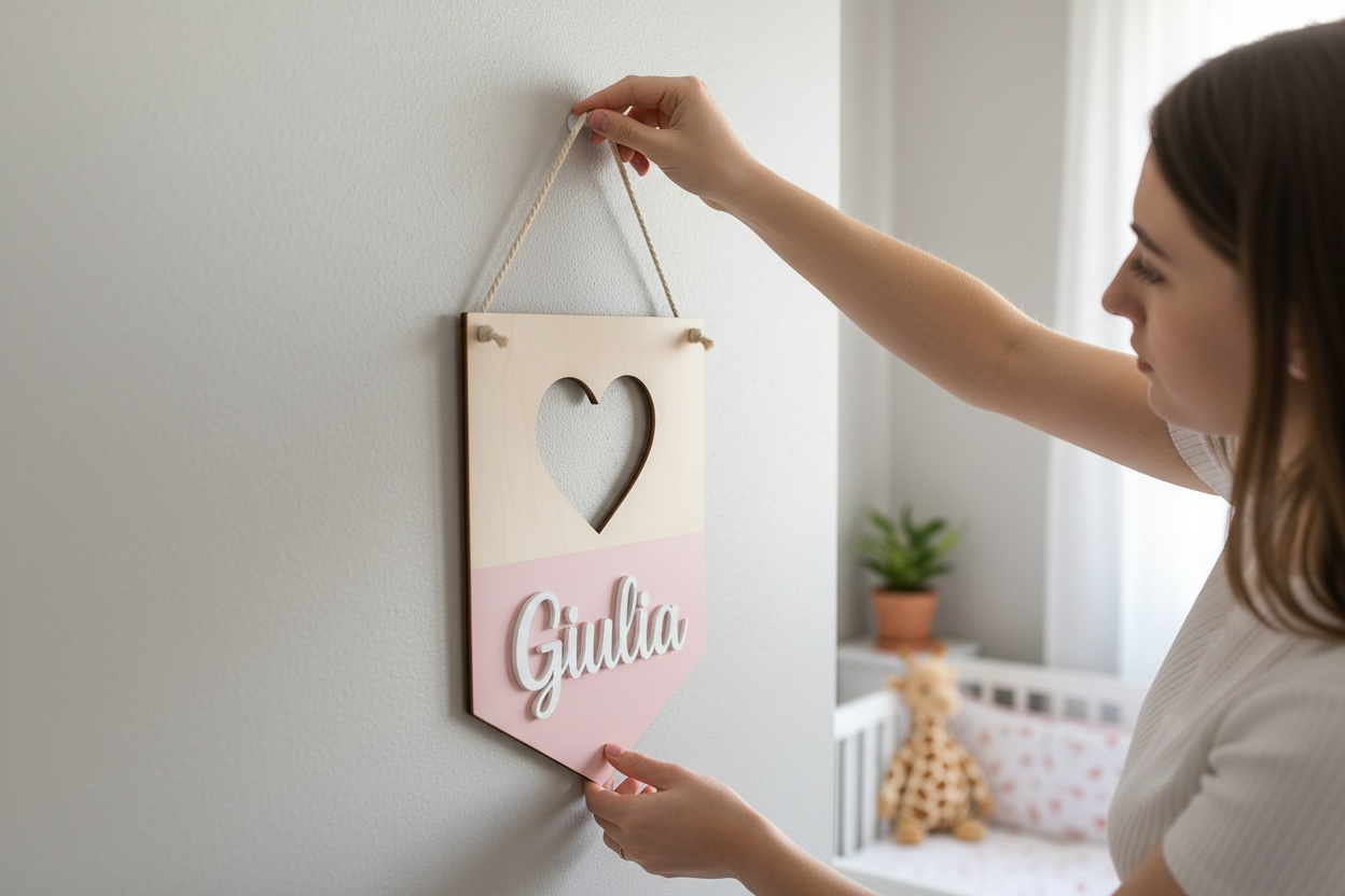 Decorazione personalizzata Cuore per porta della cameretta